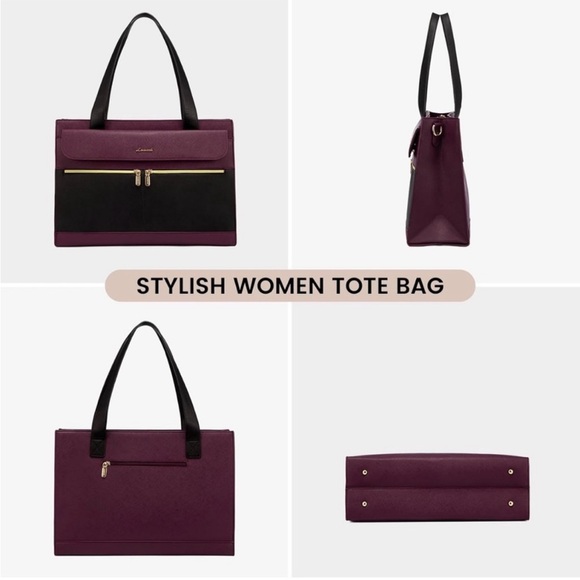 Lovevook Burgundy and Black Women's Lap Too Bag - Picture 7 of 10